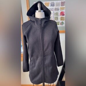 Women's L.L.Bean BLACK Sweater Fleece Coat 🧥 in EUC